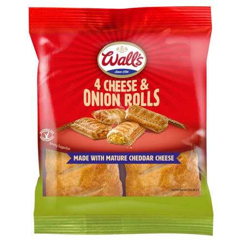 Walls Cheese & Onion Rolls 4pk