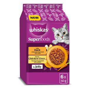 Whiskas 1+ Cat Pouches Superfoods With Poultry In Jelly
