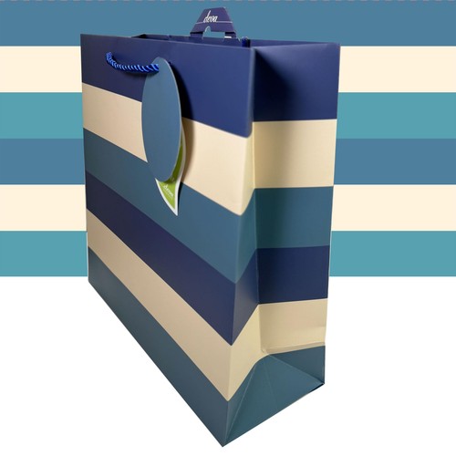 Deva Medium Square Stripe Blue Bag 
