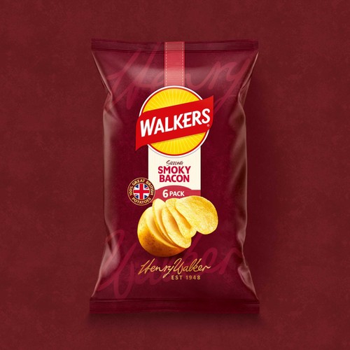 Walkers Smoky Bacon Multipack Crisps 6x25g