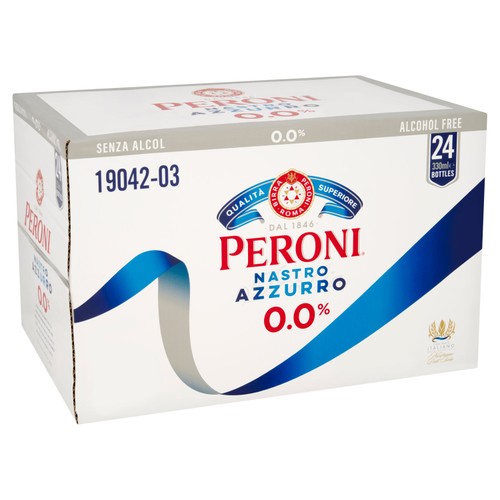 Peroni Nastro Azzurro 0% Alcohol-Free Beer Lager Bottles