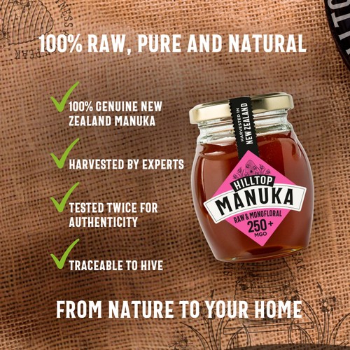 Hilltop Honey Manuka MGO250+ Honey