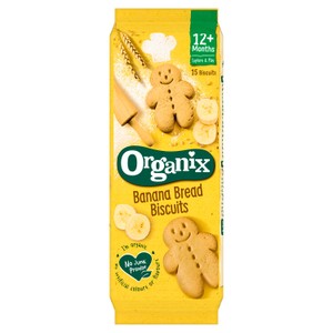 Organix Banana Bread Biscuits Toddler Snacks 135g 12 months+