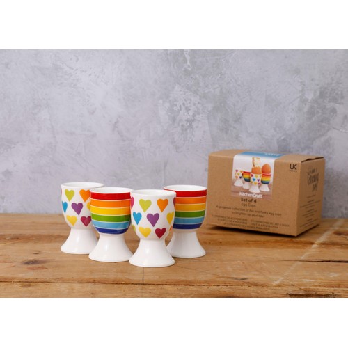 KitchenCraft 4-Piece Novelty Ceramic Egg Cup Set