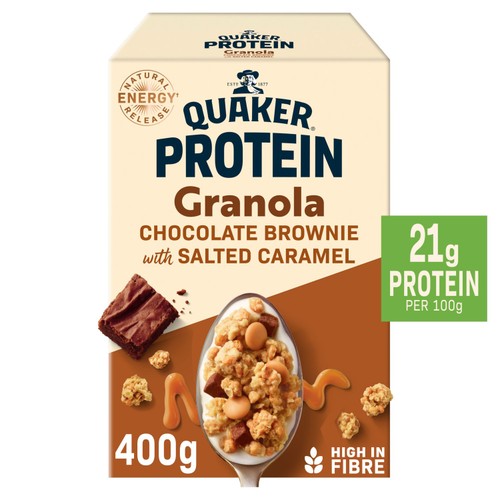 Quaker Protein Granola Chocolate Brownie with Salted Caramel