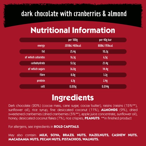 Eat Natural Cranberry, Almond & Dark Chocolate Bars