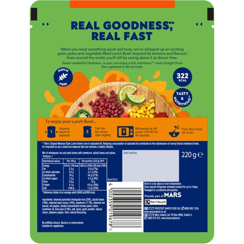 Ben's Original Lunch Bowl Ready Meal Mexican Style Beans & Corn