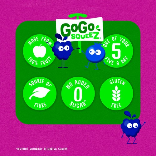 GoGo squeeZ Fruit Smoothie Snack Apple Berries