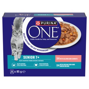 Senior 7+ Mini Fillets Chicken and Beef Wet Cat Food 8x85g