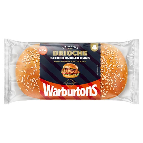 Warburtons Seeded Brioche Burger Buns