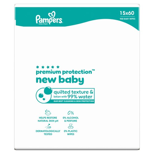 Pampers New Baby Wipes 15 Pack