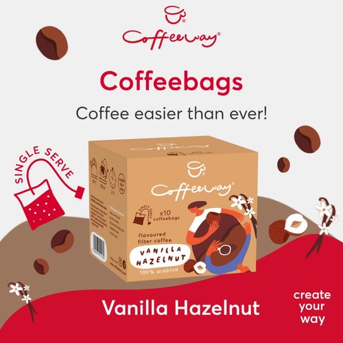 Coffeeway Vanilla Hazelnut Single Serve Flavoured Coffee Bags
