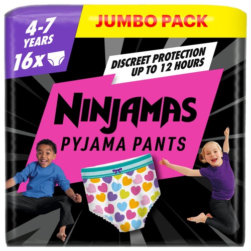 Pampers Ninjamas Pyjama Pants Hearts, 4-7 Years