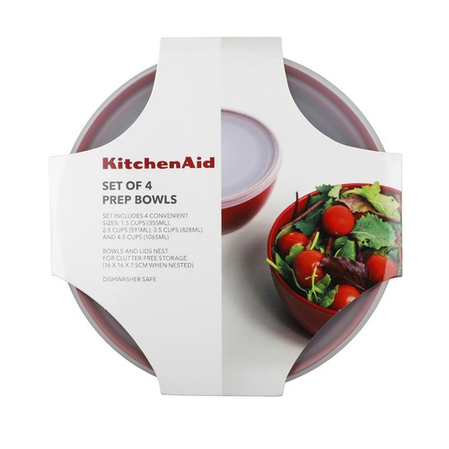 KitchenAid Universal Prep Bowl Set, Red