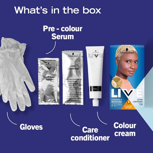 Schwarzkopf LIVE, Bleach, Permanent Blonde Hair Dye, Ultra Lightener L09