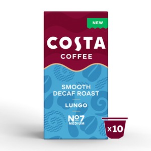 Costa Smooth Decaf Lungo Coffee Pods x10 Nespresso®* Compatible