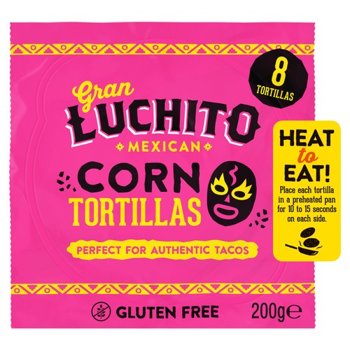 Gran Luchito Corn Gluten Free Small Shell Tortilla Taco Wraps