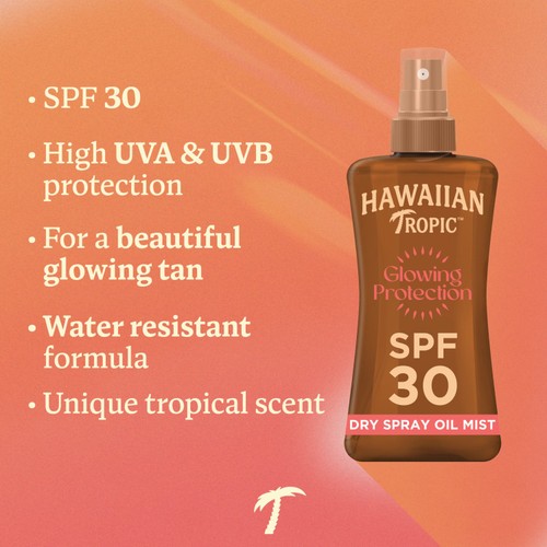 Hawaiian Tropic Glowing Protection SPF 30 Dry Oil Sun Spray