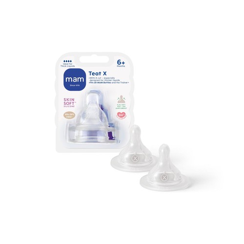 MAM Silicone Cross Cut Bottle Teats 6+ Months