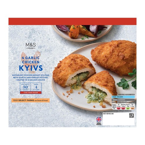 M&S 4 Garlic Chicken Kyivs Frozen
