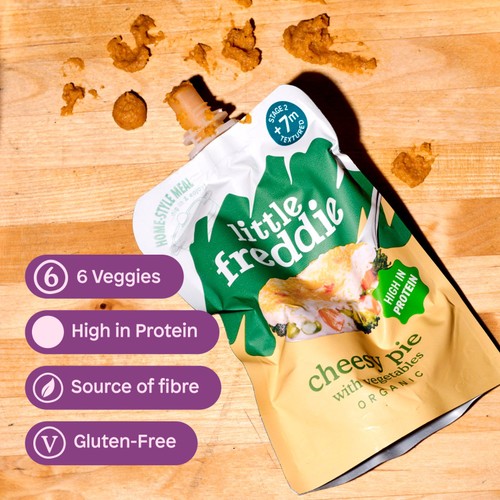 Little Freddie Organic Cheesy Pie with Vegetables Baby Food Pouch 7+ M