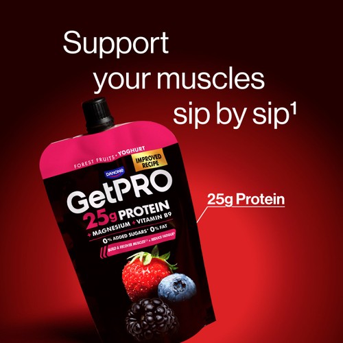 GetPro 25g High Protein Forest Fruits Yoghurt Pouch