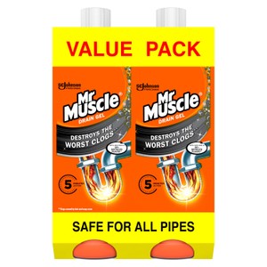Mr Muscle Power Gel Drain & Sink Unblocker Twin Pack