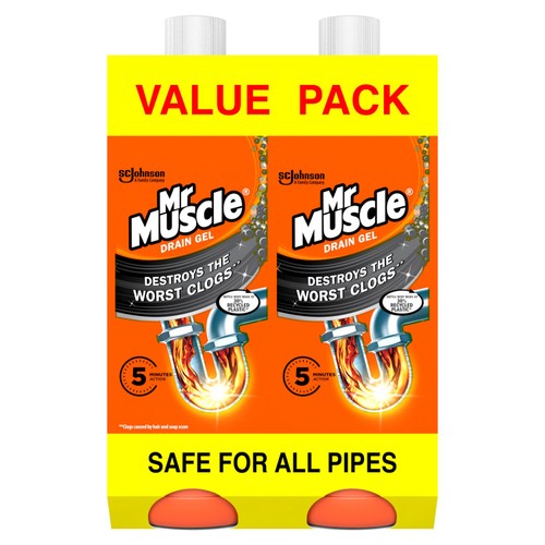Mr Muscle Power Gel Drain & Sink Unblocker Twin Pack