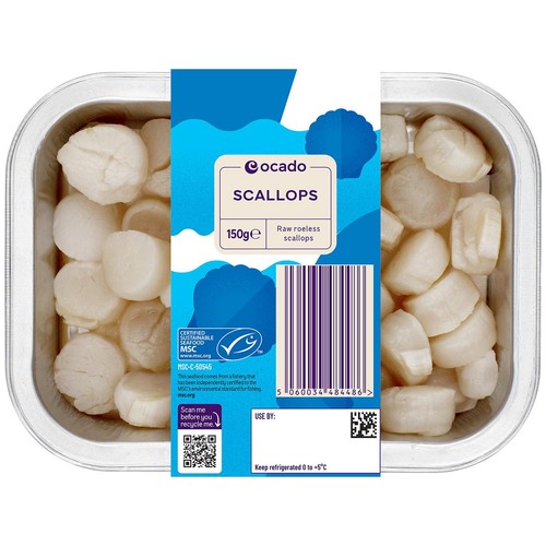 Ocado MSC Raw Roeless Scallops