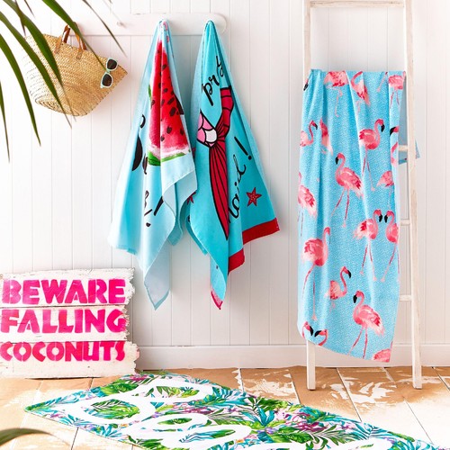 Catherine Lansfield Flamingo Beach Towel