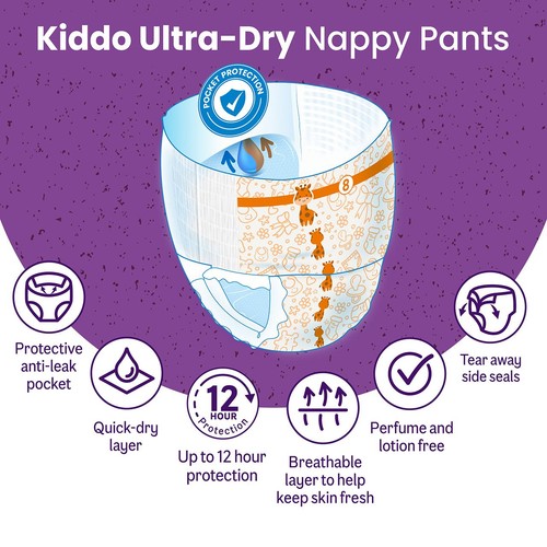 Ocado Kiddo Ultra-Dry Nappy Pants Size 8