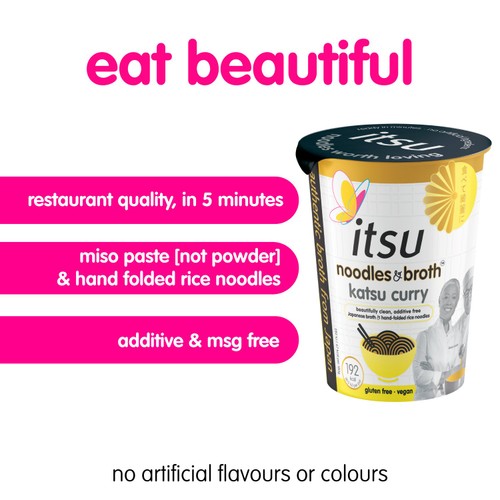 itsu katsu curry instant noodles & broth pot
