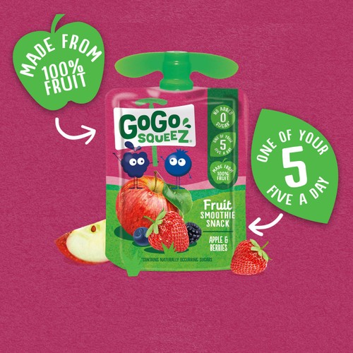 GoGo squeeZ Fruit Smoothie Snack Apple Berries