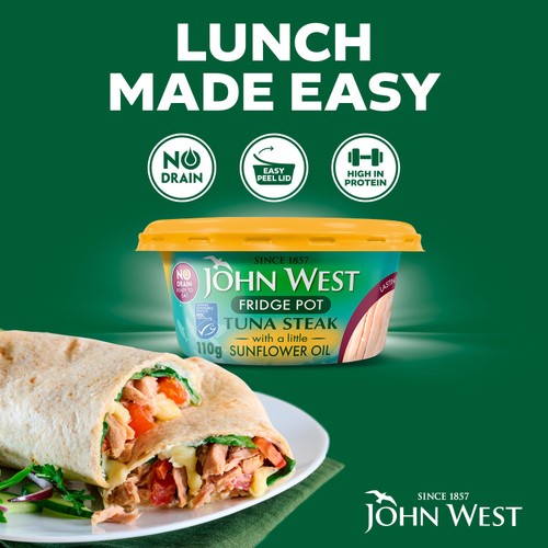 John West No Drain Fridge Pot Tuna Steak with a Little Sunflower Oil