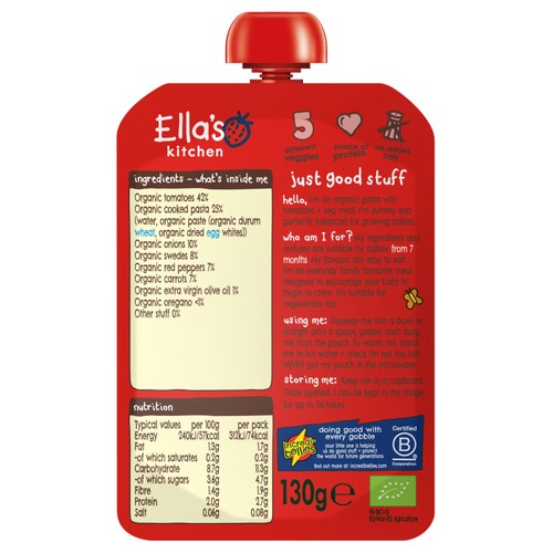 Ella's Kitchen Tomato-y Pasta Baby Food Pouch 7+ Months