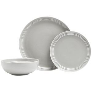 Collection 12 Piece Marlowe Dinner Set Light Grey