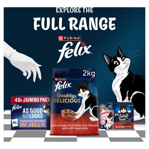 Felix Doubly Delicious Beef Chicken & Vegetables Dry Cat Food