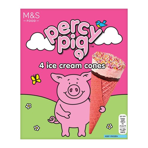 M&S 4 Percy Pig Ice Cream Cones