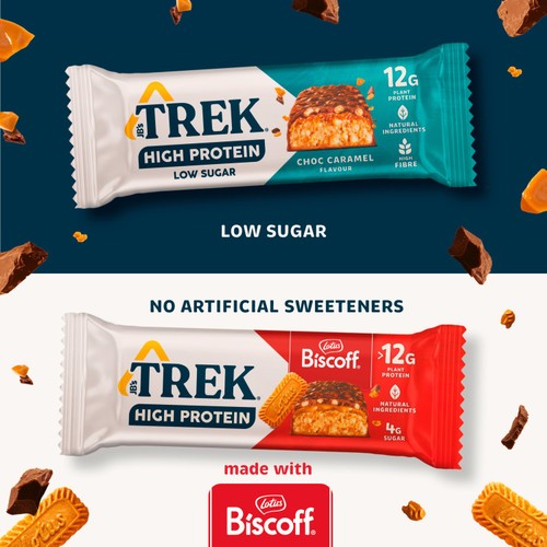 TREK High Protein Low Sugar Choc Caramel Protein Bars Multipack