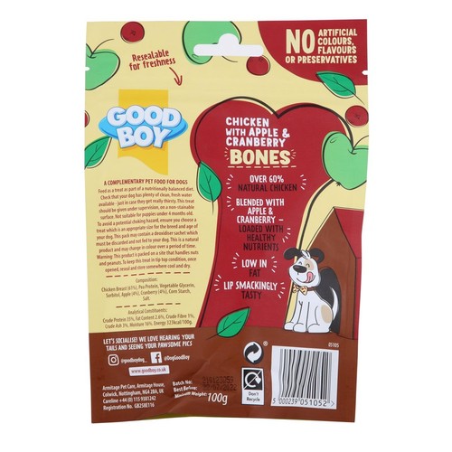 Good Boy Superlicious Chicken, Apple & Cranberry Bone Dog Treats