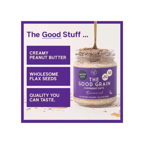 The Good Grain High Protein Overnight Oats Banana Nut