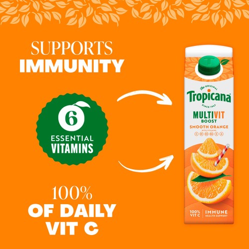 Tropicana Smooth Orange Multivit Boost Ocado