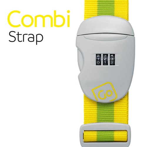 Go Travel Yellow & Green Combi Luggage Strap