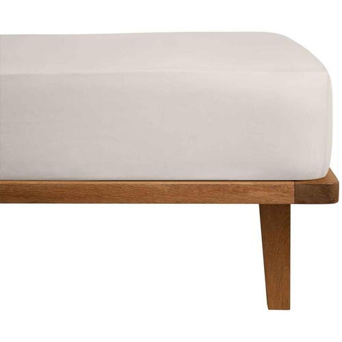 M&S Cotton Fitted Sheet, Linen, Super King