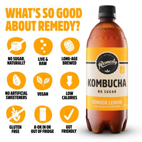 Remedy Kombucha Ginger Lemon
