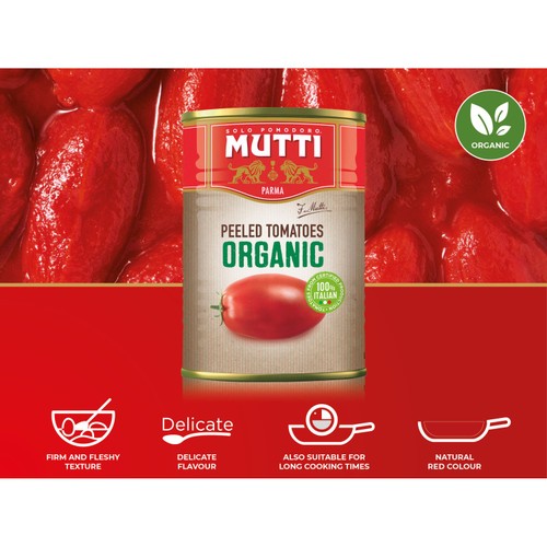 Mutti Organic Peeled Plum Italian Tomatoes 