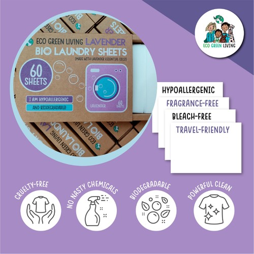 Eco Green Living Non-Bio Laundry Sheet Lavender