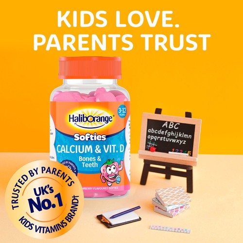 Haliborange  Kid's Softies Calcium & Vitamin D Strawberry Gummies 3-12yrs 