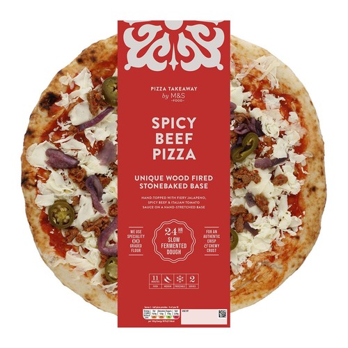 M&S Spicy Beef Woodfired & Stonebaked Pizza