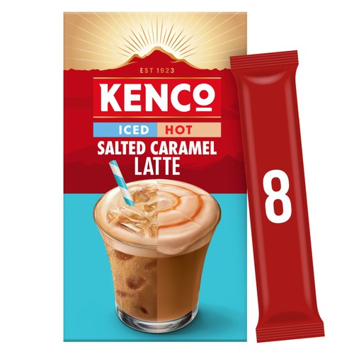 Kenco Salted Caramel Iced Hot Latte Instant Coffee 8 Sachets